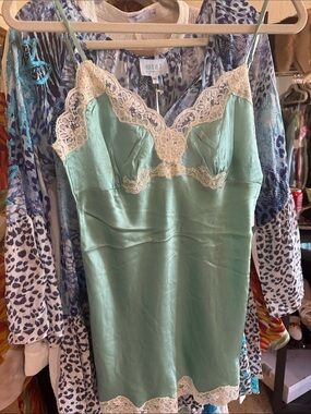 Gold Hawk Washable Silk Winter Surf Cami W/Silk Lace. NWT $200